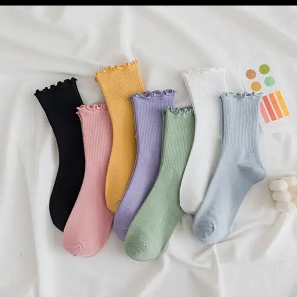 Ribbed Pastel ruffle sock bundle 10 pack